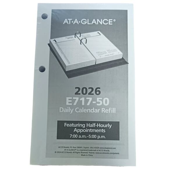 2026 AT-A-GLANCE Daily Desk Calendar Refill 3.5" x 6" Loose-Leaf E71750 Office - Picture 1 of 11